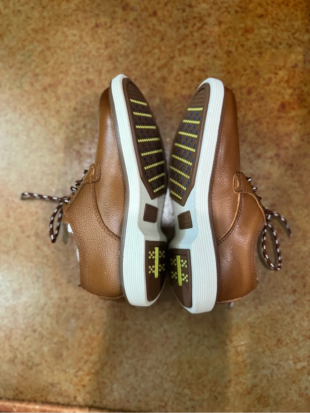 Florsheim Kids Tan Brown Leather Lace-Up Dress Shoes